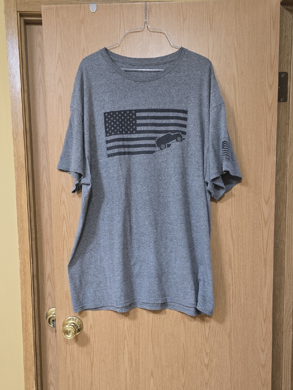 Gray Graphic American Flag Tee